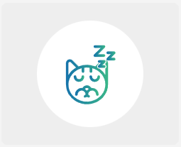 Blue and green sleepy cat icon.