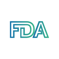 Blue and green FDA logo.